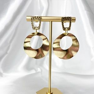 Flat Round 18K Gold Plated Earrings